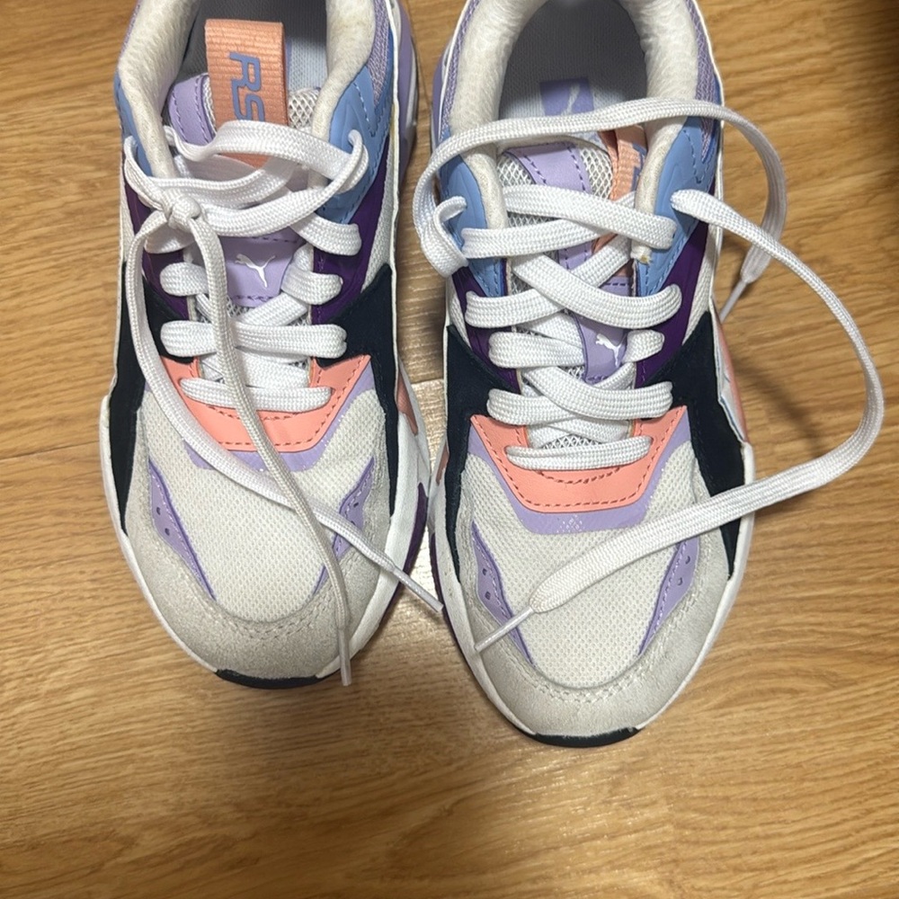 Puma Kids Sneakers - White, Purple, Pink, and Black